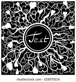 Abstract doodle frame. Hand drawn ornament. Vector illustration. 