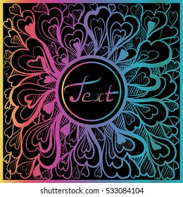 Abstract doodle frame. Hand drawn ornament. Vector illustration. 