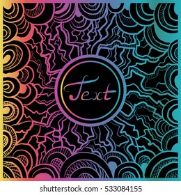 Abstract doodle frame. Hand drawn ornament. Vector illustration. 