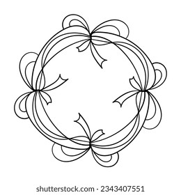 Abstract doodle frame. Vector design element. 