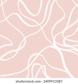 Abstract doodle grid with pink background . Squiggle and scribble texture of hand drawn uneven lines. Geometric textured backgroung for textile, cover, wrapping paper, wallpaper design