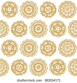 Abstract doodle hand drawn circle shapes wallpaper. Vector seamless pattern.
