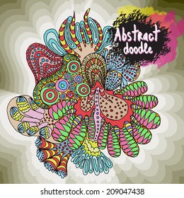 Abstract doodle, hand drawn sketchy background.Vector illustration.