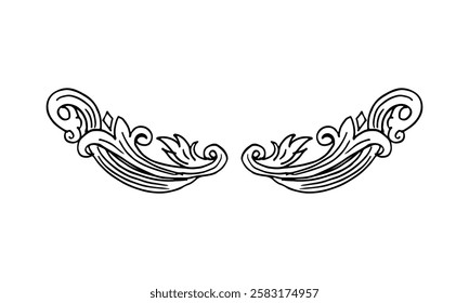 Abstract doodle hand-drawn art vector illustration filigree shape concept.