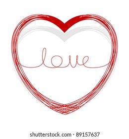 Abstract doodle heart. Vector illustration.