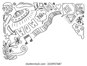 abstract doodle illustration for design concept. doodle art and hand drawn art.