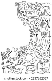 abstract doodle illustration for design concept. doodle art and hand drawn art.
