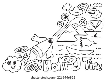 abstract doodle illustration for design concept. doodle art and hand drawn art.