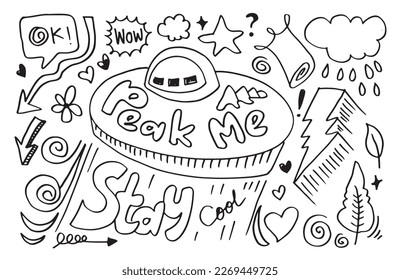 abstract doodle illustration for design concept. doodle art and hand drawn art.