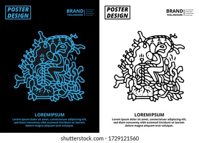 Abstract doodle illustration.Wallpaper, background, banner, poster, cover book, music album cover.