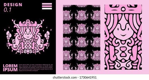 Abstract doodle illustration.Wallpaper, background, banner, poster, cover book, music album cover