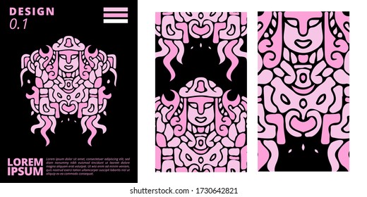 Abstract doodle illustration.Wallpaper, background, banner, poster, cover book, music album cover