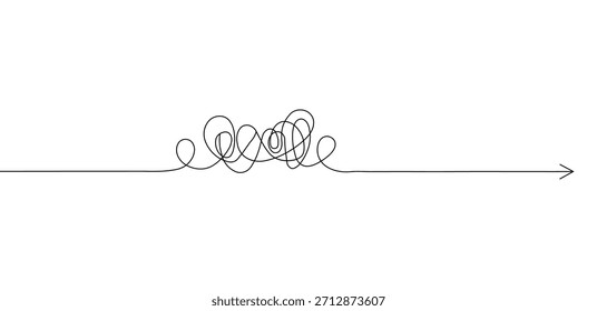 Abstract doodle of the line art in a scribbled, looping, or curly line style