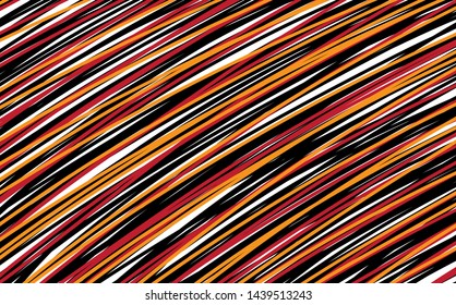 abstract doodle line vector with hand drawn diagonal slanted lines in red orange and black