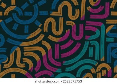 abstract doodle lines seamless pattern