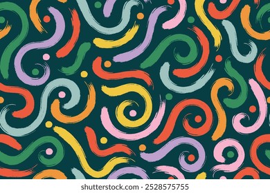 Líneas abstractas de doodle sin patrón