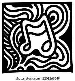 Abstract doodle of music note. Simple doodle vector for design and logo
