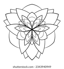 Abstract doodle ornament. Elegant unique vector design element. Coloring page. 