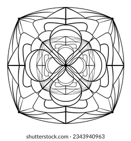 Abstract doodle ornament. Elegant unique vector design element. Coloring page. 