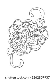 Abstract doodle pattern in black and white colors.