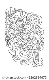Abstract doodle pattern in black and white colors.