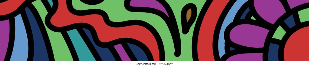 Abstract doodle pattern in colorful editable vector format. Abstract pattern and background.