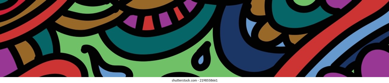 Abstract doodle pattern in colorful editable vector format. Abstract pattern and background.