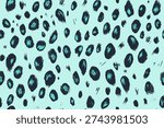 Abstract doodle pattern with exotic snow leopard animal skin. Vector seamless background. Tribal elements, trend seamless pattern for fashion, background,