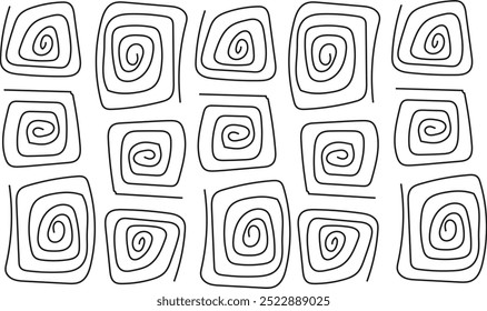 Abstraktes Doodle-Muster einzeln auf weißem Hintergrund. Vektorgrafik.
