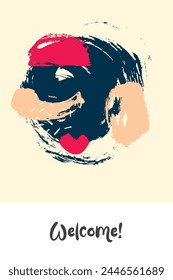 Abstract doodle pattern pastel color design for wall decoration