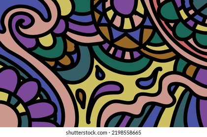 Abstract doodle pattern in pastel and soft color. Editable vector format. Abstract pattern and background.