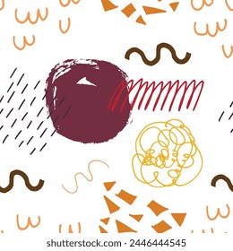 Abstract doodle pattern seamless colorful design