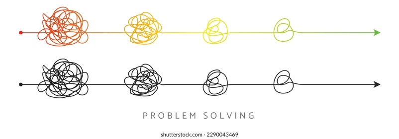 Abstract doodle problem solving vector concept illustration. Concept of problem solution, marketing, business, project management, brainstorming, innovation idea, and creative design success