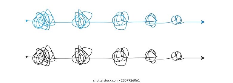 Abstract doodle problem solving vector concept illustration.