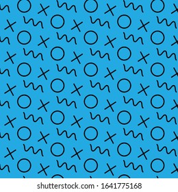 Abstract doodle seamless patten background. Monochrome black and white patten for design greeting card, modern party invitation, halloween holiday menu, bag print, t shirt design etc.