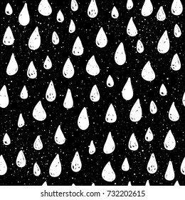 Abstract doodle seamless patten background. Monochrome black and white patten for design greeting card, modern party invitation, halloween holiday menu, bag print, t shirt design etc.