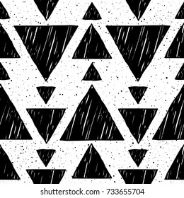 Abstract doodle seamless patten background. Monochrome black and white patten for design greeting card, modern party invitation, halloween holiday menu, bag print, t shirt design etc.