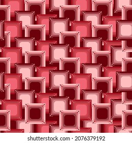 Abstract doodle seamless pattern of chaotic monochrome square frames for textile surface of notepad or wrapping paper and textile