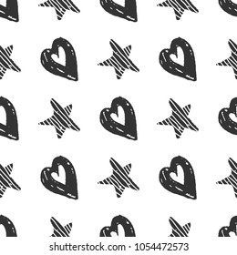 Abstract doodle seamless pattern. hand drawn elements