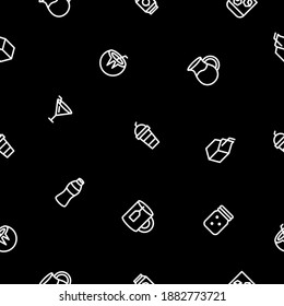 Resumen Doodle Patrón Sin Marea Mano Dibujar Bebidas Bebidas Elementos Cócteles Esbozo Alcohol Diseño Estilo Ilustración De Fondo Para Iconos Cafetería