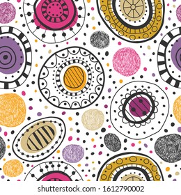 Abstract doodle seamless pattern. Modern design for paper, cover, fabric and other design.