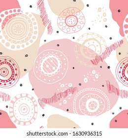 Abstract doodle seamless pattern. Modern design for paper, cover, fabric and other design.