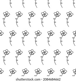 Abstract Doodle Seamless Pattern Plants Branch Botanic Leaf Leaves Herb Nature Background Decoration Vector Design Style For Prints Textiles, Clothing, Gift Wrap, Wallpaper, Pastel