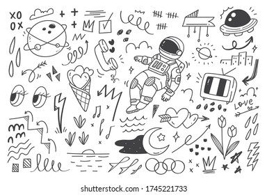 Abstract doodle set vector illustration