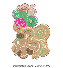 Abstract doodle shape. Creative unique design element. Freeform drawing. 