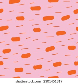 Abstract doodle shapes modern pattern design. Hand drawn vector illustration. Trendy organic seamless pattern