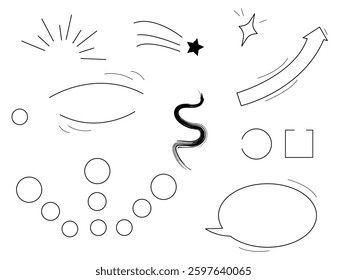 Abstract doodle shapes set on white, transparent background
Vector doodle shapes bubble
star, arrow