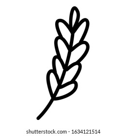 Abstract doodle single floral element for decoration patterns, wrapping paper, wallpaper, cards, invitations, packing boxes, bouquets. Isolated on white background. Vector stock illustration.