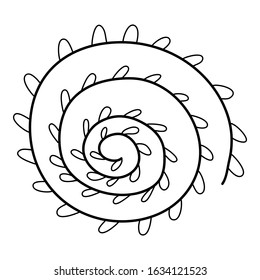 Abstract doodle single floral element for decoration patterns, wrapping paper, wallpaper, cards, invitations, packing boxes, bouquets. Isolated on white background. Vector stock illustration.