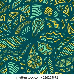 abstract doodle sketch drawing vector seamless pattern